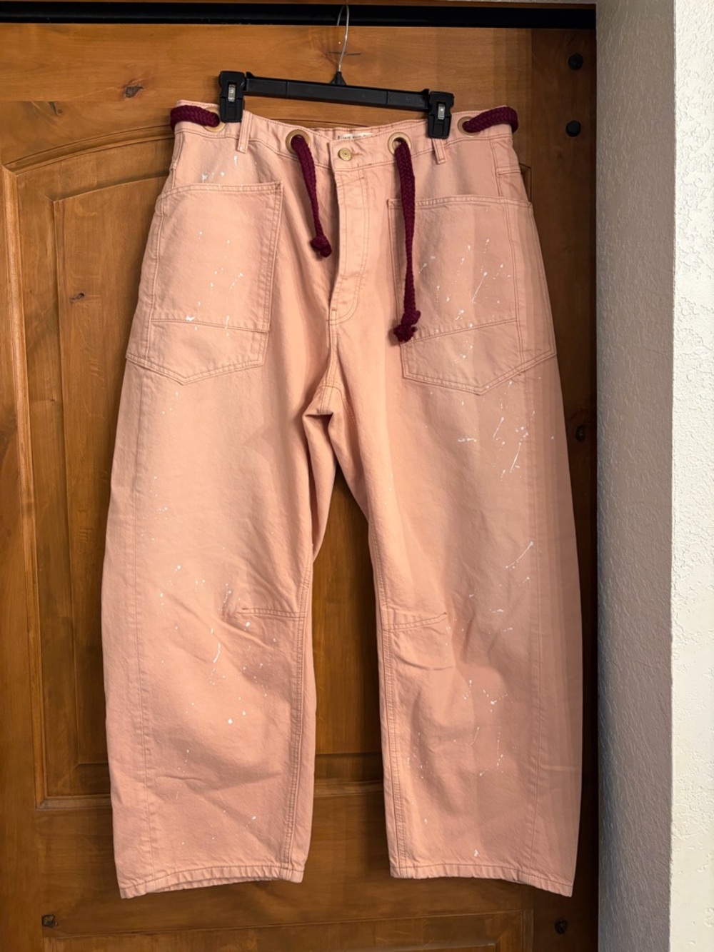 We The Free Blush Pink High-Waist Casual Pants